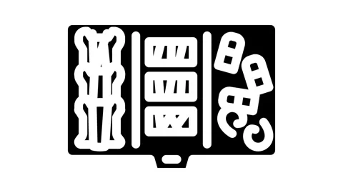 Thread organizer embroidery hobby glyph icon animation Stock Footage 326741773