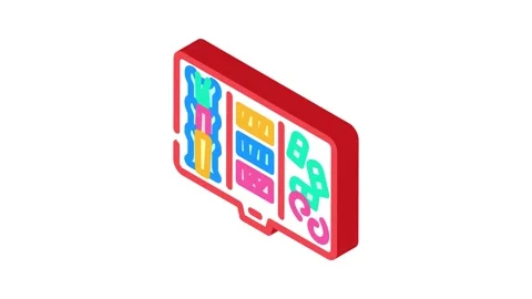 Thread organizer embroidery hobby isometric icon animation Stock Footage 327288064