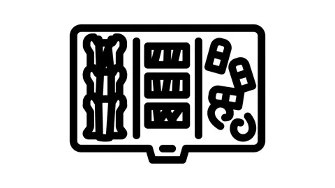 Thread organizer embroidery hobby line icon animation Stock Footage 326758462
