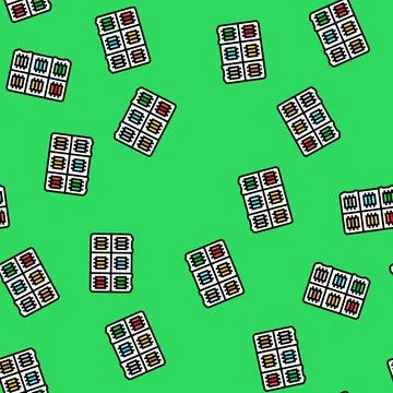 Thread organizer embroidery hobby vector seamless pattern Stock Illustration