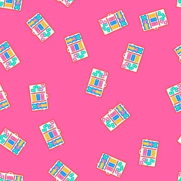 Thread organizer embroidery hobby vector seamless pattern Stock Illustration