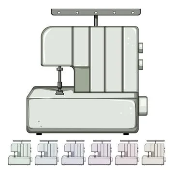 Thread overlock cartoon vector graphic Illustrazione stock