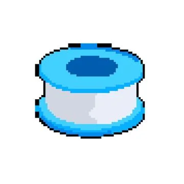 Thread pipe seal tape pixel art vector illustration Stock Illustration
