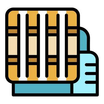 Thread processing icon color outline vector イラスト素材