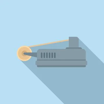 Thread production icon flat vector. Cotton machine 스톡 일러스트