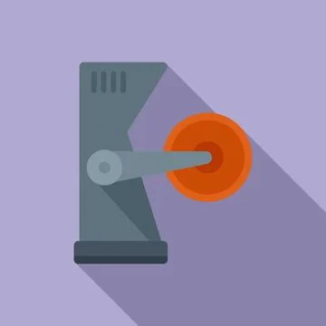 Thread production icon flat vector. Cotton machine Stock Illustration