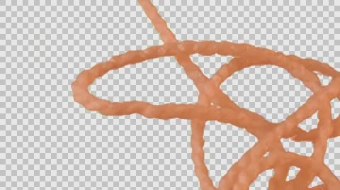 Thread is Raising up Pulled by Someone Alpha Channel Colorful Tangle of Fiber Video stock 61627148