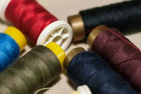 Thread reels Stock Photos