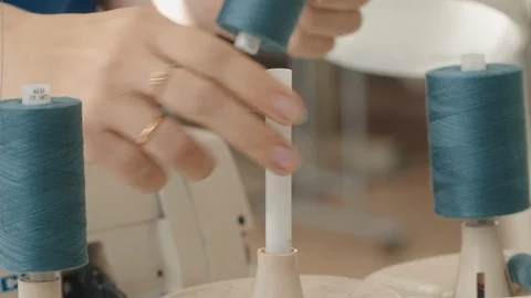 Thread replace on a sewing machine Stock Footage 118252264