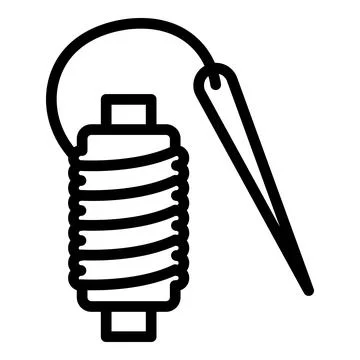 Thread roll icon, outline style Stock Illustration