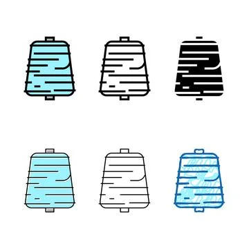 Thread roll textile color icon vector variants Stock Illustration