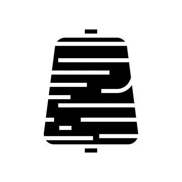 Thread roll textile glyph icon vector illustration Stock Illustration