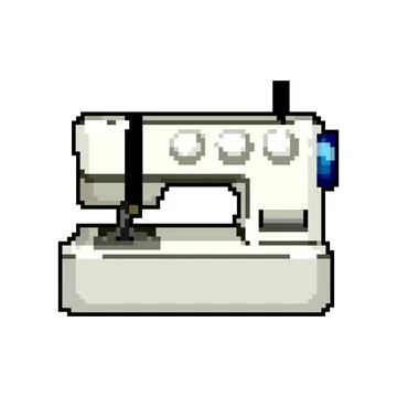 Thread sew machine game pixel art vector illustration Illustrazione stock