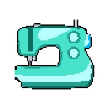 Thread sew machine pixel art vector illustration Illustrazione stock