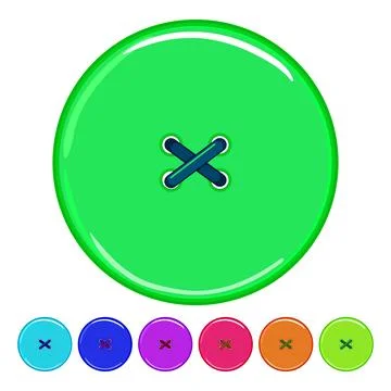 Thread sewing button cartoon vector graphic Stock Illustration