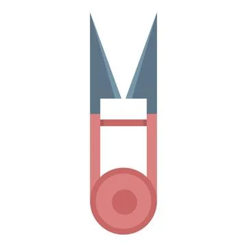 Thread snips cutting excess thread while sewing Stock Illustration