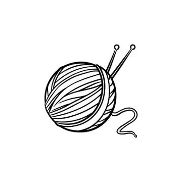 Thread with spokes hand drawn sketch icon. Illustrazione stock