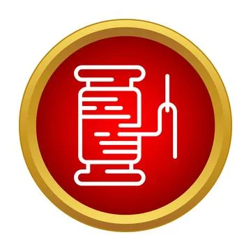Thread spool and needle showing sewing craft icon Stock Illustration