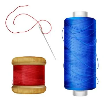 Thread spool and sewing needle vector illustration イラスト素材