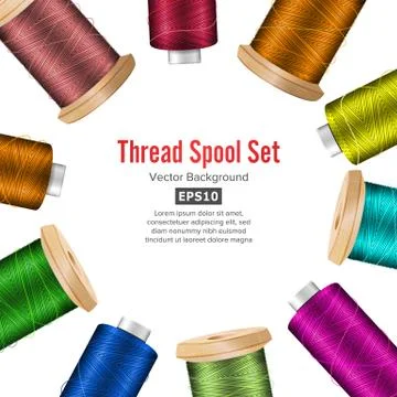 Thread Spool Banner Circle Border. Place For Text. Stock Vector Illustration Of イラスト素材