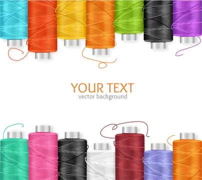 Thread Spool Banner. Vector Stock Illustration