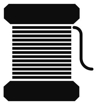 Thread spool black icon. Sewing string bobbin Stock Illustration