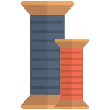 Thread spool bobbin vector icon isolated on white イラスト素材