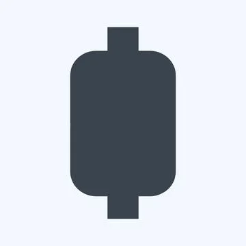 Thread Spool I Icon in trendy glyph style isolated on soft blue background Illustrazione stock