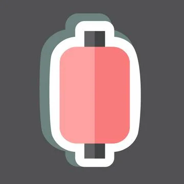 Thread Spool I Sticker in trendy isolated on black background Stock Illustration