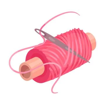 Thread Spool or Bobbin as Sewing Accessory Vector Illustration Stock Illustration