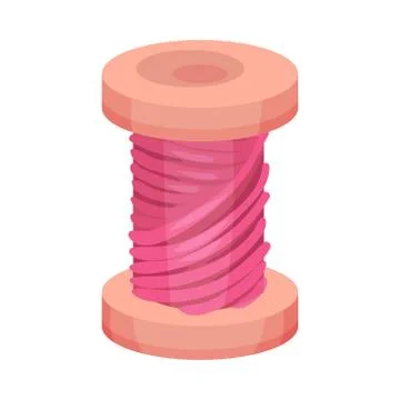 Thread Spool or Bobbin as Sewing Accessory Vector Illustration Illustrazione stock