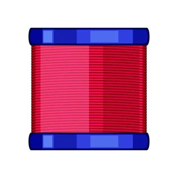 Thread spool with red string and blue reels Stock-Illustration