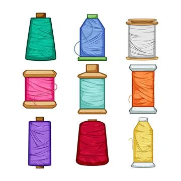 Thread spool set cartoon vector illustration イラスト素材