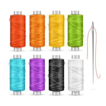 Thread Spool Set. Vector Stock Illustration