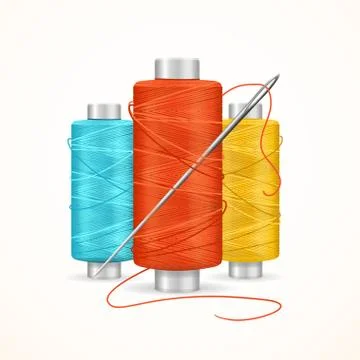 Thread Spool Set. Vector Stock Illustration