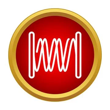 Thread spool winding icon on red button Stock Illustration