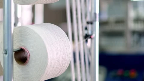 Thread Spools and Textile Production Infrastructure Stock Footage 329766530