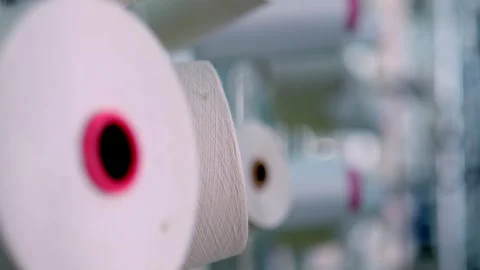 Thread Spools and Textile Production Infrastructure Stock Footage 329766570