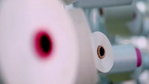 Thread Spools and Textile Production Infrastructure Stock Footage 329766595
