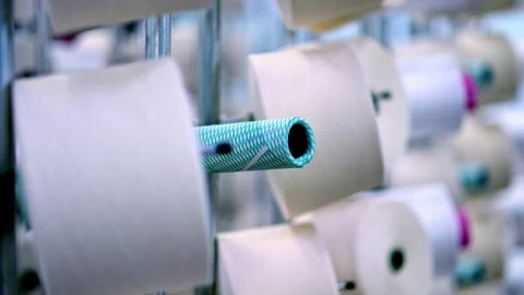 Thread Spools and Textile Production Infrastructure Stock Footage 329766620