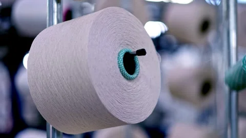 Thread Spools and Textile Production Infrastructure Stock Footage 329766647