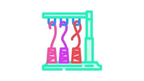 Thread spools embroidery hobby color icon animation Stock Footage 327265554