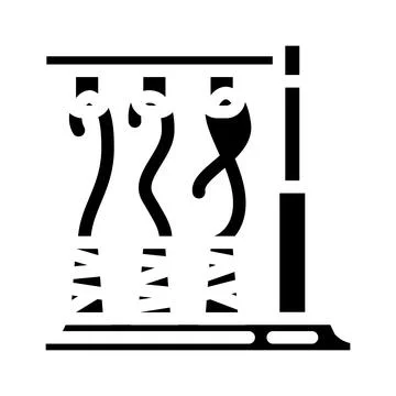 Thread spools embroidery hobby glyph icon vector illustration Stock Illustration