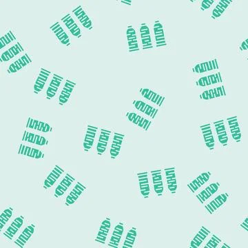 Thread spools embroidery hobby glyph seamless pattern Stock Illustration