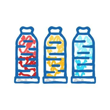Thread spools embroidery hobby icon doodle illustration Stock Illustration