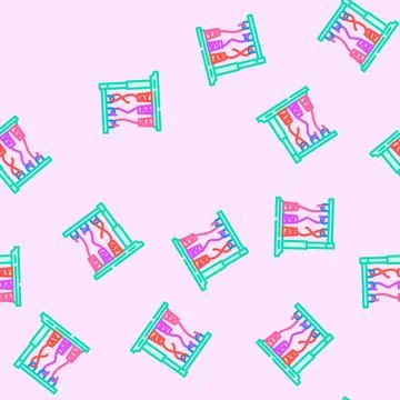 Thread spools embroidery hobby vector seamless pattern Stock Illustration