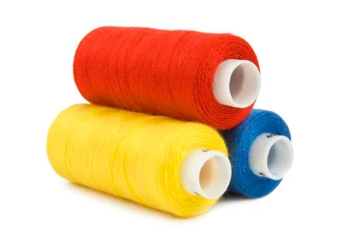 Thread spools isolated Stock Photos