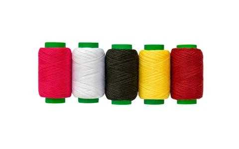 Thread spools isolated. Sewing thread. 库存照片