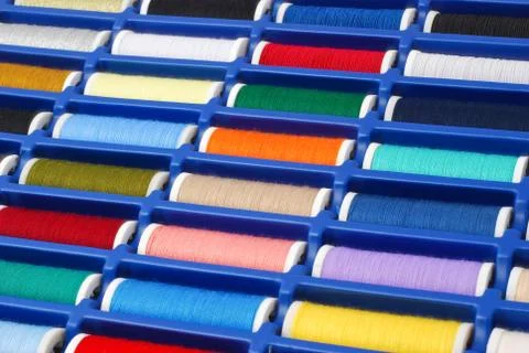 Thread spools kit Stock Photos