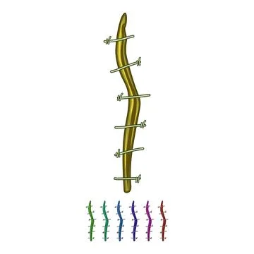 Thread suture cartoon vector graphic Illustrazione stock